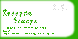 kriszta vincze business card